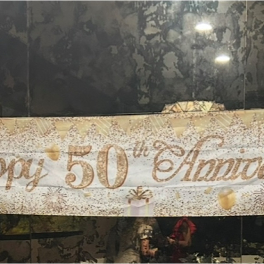 Gold 50th Anniversary Banner